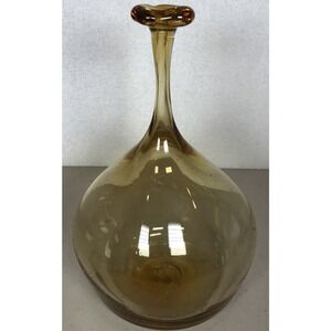 Zweifel Studio Art Hand Blown Glass Piece Amber Signed